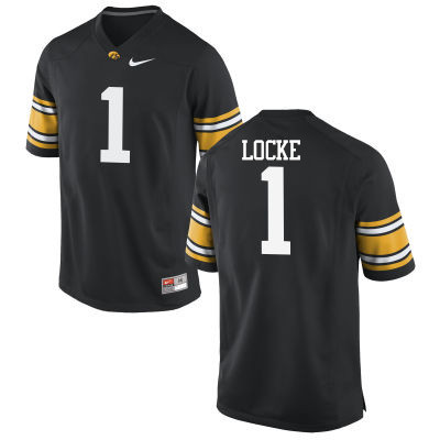 Men Iowa Hawkeyes #1 Gordon Locke College Football Jerseys-Black